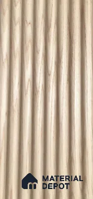 Brown Wooden Louver White Ash Deep Flute 8 ft x 5.6 inch Solid Wood Panel - 6.5 mm | Suitable for Feature Wall, TV Unit & Living Room | Width is Subjected to 5% Variation