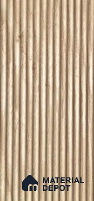 Brown Wooden Louver White Ash Narrow Flutes 8 ft x 5.6 inch Solid Wood Panel - 4.5 mm | Suitable for Feature Wall, TV Unit & Living Room | Width is Subjected to 5% Variation