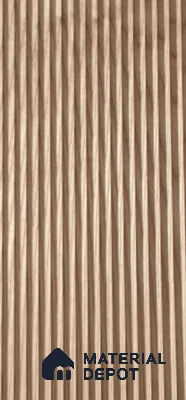 Brown Wooden Louver White Ash Peaks 8 ft x 5.6 inch Solid Wood Panel - 6.5 mm | Suitable for Feature Wall, TV Unit & Living Room | Width is Subjected to 5% Variation