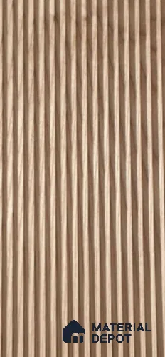 Brown Wooden Louver White Ash Peaks 8 ft x 5.6 inch Solid Wood Panel - 6.5 mm | Suitable for Feature Wall, TV Unit & Living Room | Width is Subjected to 5% Variation