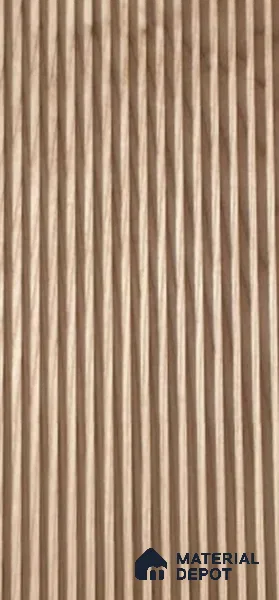 Brown Wooden Louver White Ash Peaks 8 ft x 5.6 inch Solid Wood Panel - 6.5 mm | Suitable for Feature Wall, TV Unit & Living Room | Width is Subjected to 5% Variation