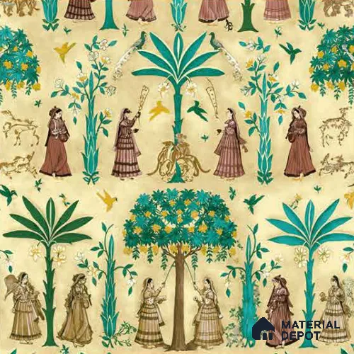 8002 | 10 Meter x 21 Inches Indian Look Wallpaper - 57.41 Sq. Ft.