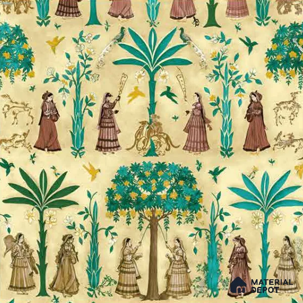 8002 | 10 Meter x 21 Inches Indian Look Wallpaper - 57.41 Sq. Ft.