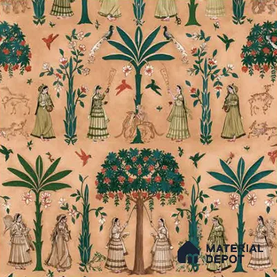 8003 | 10 Meter x 21 Inches Indian Look Wallpaper - 57.41 Sq. Ft.