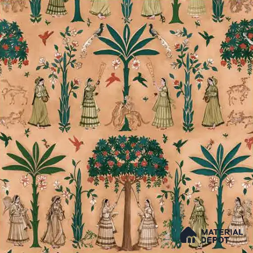 8003 | 10 Meter x 21 Inches Indian Look Wallpaper - 57.41 Sq. Ft.