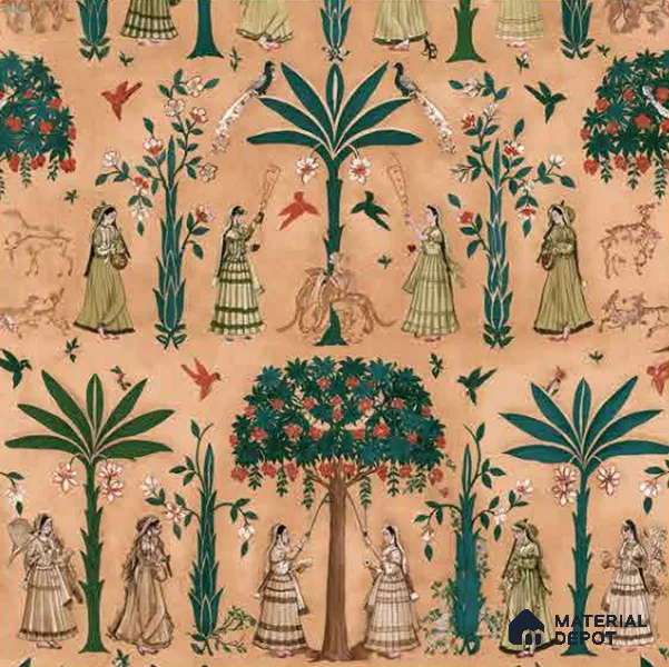 8003 | 10 Meter x 21 Inches Indian Look Wallpaper - 57.41 Sq. Ft.