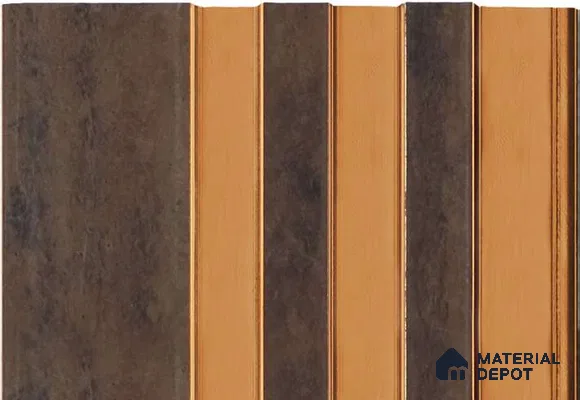 Brown Wooden Louver MRL 102 9.5 ft x 5 inch Charcoal Panel - 12 mm | Suitable for Feature Wall, TV Unit & Living Room | Width is Subjected to 5% Variation