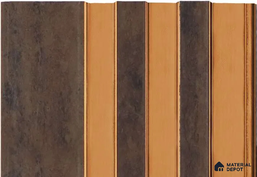 Brown Wooden Louver MRL 102 9.5 ft x 5 inch Charcoal Panel - 12 mm | Suitable for Feature Wall, TV Unit & Living Room | Width is Subjected to 5% Variation