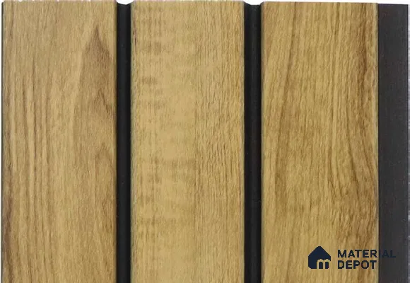 Brown Wooden Louver MRL 112 9.5 ft x 4.8 inch Charcoal Panel - 12 mm | Suitable for Feature Wall, TV Unit & Living Room | Width is Subjected to 5% Variation