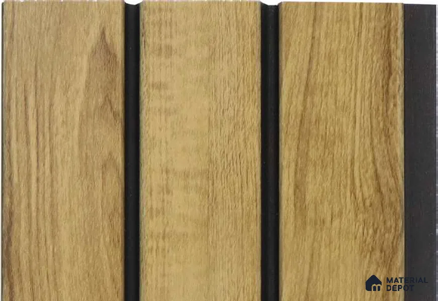 Brown Wooden Louver MRL 112 9.5 ft x 4.8 inch Charcoal Panel - 12 mm | Suitable for Feature Wall, TV Unit & Living Room | Width is Subjected to 5% Variation