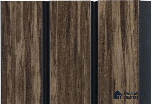 Wenge Wooden Louver MRL 113 9.5 ft x 4.8 inch Charcoal Panel - 12 mm | Suitable for Feature Wall, TV Unit & Living Room | Width is Subjected to 5% Variation