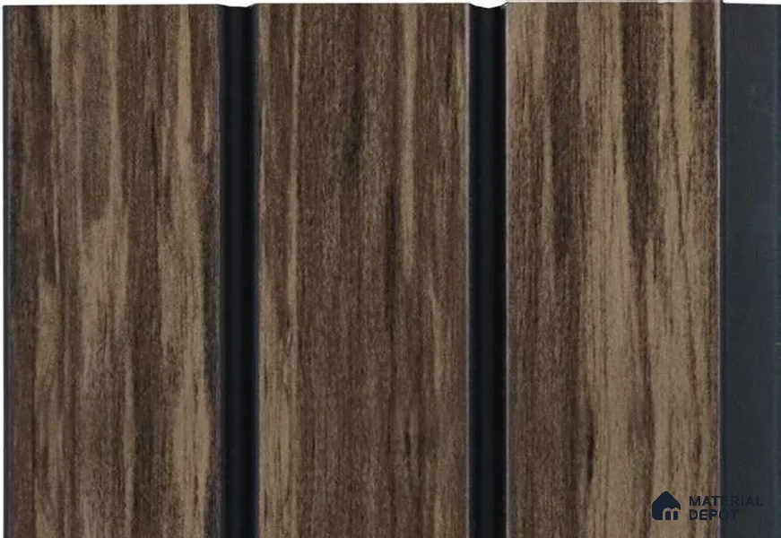 Wenge Wooden Louver MRL 113 9.5 ft x 4.8 inch Charcoal Panel - 12 mm | Suitable for Feature Wall, TV Unit & Living Room | Width is Subjected to 5% Variation