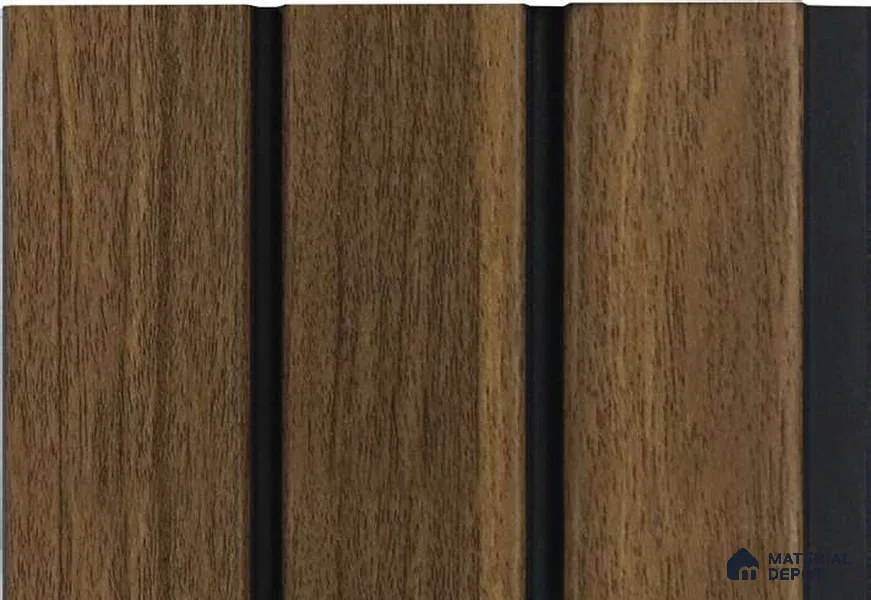 Brown Wooden Louver MRL 116 9.5 ft x 4.8 inch Charcoal Panel - 12 mm | Suitable for Feature Wall, TV Unit & Living Room | Width is Subjected to 5% Variation