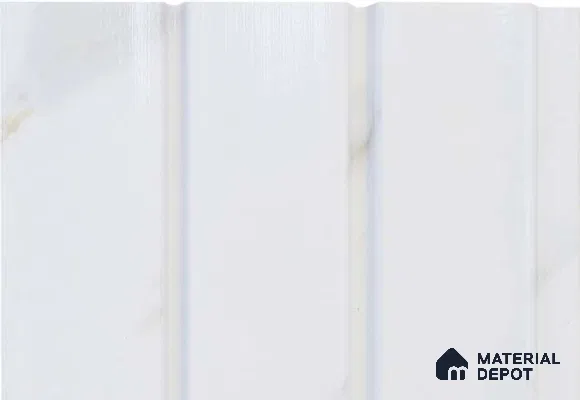 White Marble Louver MRL 117 9.5 ft x 4.8 inch Charcoal Panel - 12 mm | Suitable for Feature Wall, TV Unit & Living Room | Width is Subjected to 5% Variation