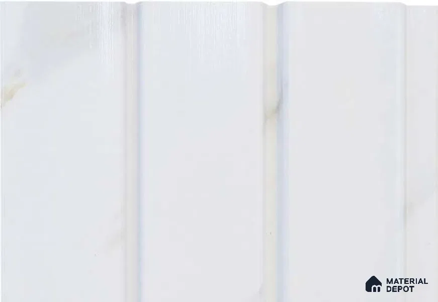 White Marble Louver MRL 117 9.5 ft x 4.8 inch Charcoal Panel - 12 mm | Suitable for Feature Wall, TV Unit & Living Room | Width is Subjected to 5% Variation