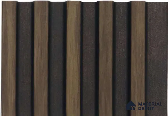Wenge Wooden Louver MRL 131 9.5 ft x 4.8 inch Charcoal Panel - 12 mm | Suitable for Feature Wall, TV Unit & Living Room | Width is Subjected to 5% Variation