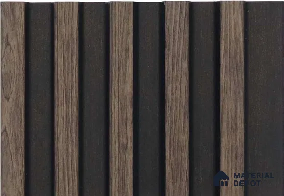 Wenge Wooden Louver MRL 132 9.5 ft x 4.8 inch Charcoal Panel - 12 mm | Suitable for Feature Wall, TV Unit & Living Room | Width is Subjected to 5% Variation