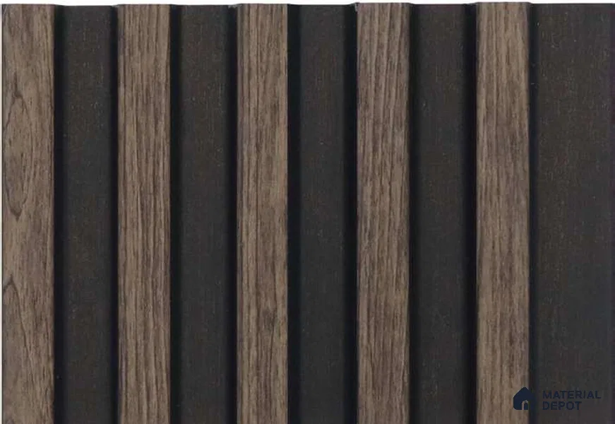 Wenge Wooden Louver MRL 132 9.5 ft x 4.8 inch Charcoal Panel - 12 mm | Suitable for Feature Wall, TV Unit & Living Room | Width is Subjected to 5% Variation