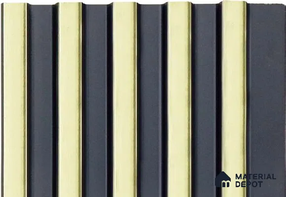 Metallic Louver MRL 133 9.5 ft x 4.8 inch Charcoal Panel - 12 mm | Suitable for Feature Wall, TV Unit & Living Room | Width is Subjected to 5% Variation