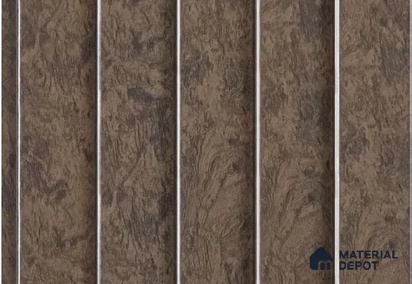 Brown Marble Louver MRL 143 9.5 ft x 4.6 inch Charcoal Panel - 11 mm | Suitable for Feature Wall, TV Unit & Living Room | Width is Subjected to 5% Variation