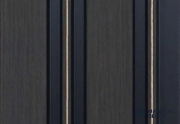 Black Wooden Louver MRL 161 9.5 ft x 4.8 inch Charcoal Panel - 12 mm | Suitable for Feature Wall, TV Unit & Living Room | Width is Subjected to 5% Variation