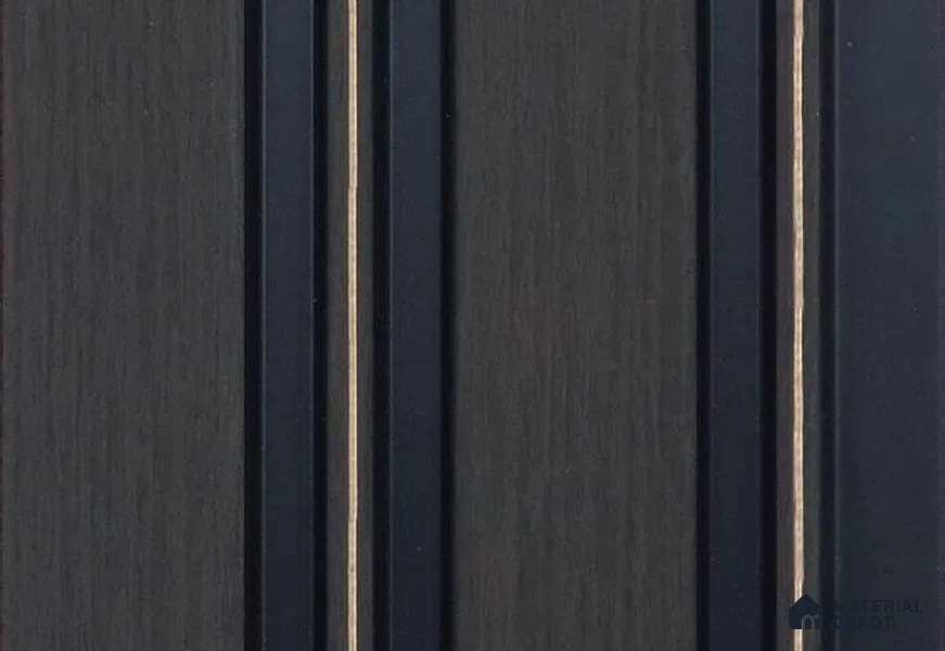 Black Wooden Louver MRL 161 9.5 ft x 4.8 inch Charcoal Panel - 12 mm | Suitable for Feature Wall, TV Unit & Living Room | Width is Subjected to 5% Variation