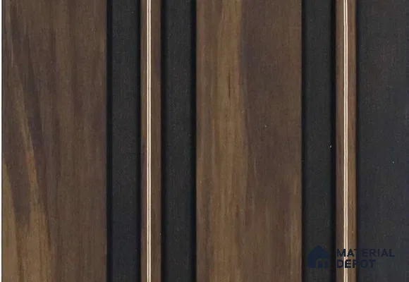 Brown Wooden Louver MRL 162 9.5 ft x 4.8 inch Charcoal Panel - 12 mm | Suitable for Feature Wall, TV Unit & Living Room | Width is Subjected to 5% Variation