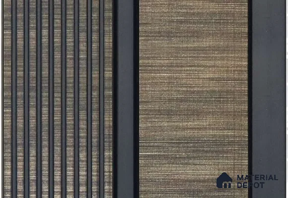 Brown Fabric Louver MRL 172 9.5 ft x 4.8 inch Charcoal Panel - 12 mm | Suitable for Feature Wall, TV Unit & Living Room | Width is Subjected to 5% Variation