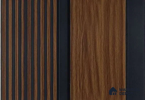 Brown Wooden Louver MRL 173 9.5 ft x 4.8 inch Charcoal Panel - 12 mm | Suitable for Feature Wall, TV Unit & Living Room | Width is Subjected to 5% Variation