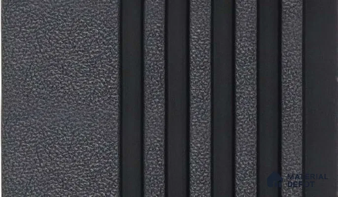 Black Leather Louver MRL 201 9.5 ft x 5.3 inch Charcoal Panel - 10 mm | Suitable for Feature Wall, TV Unit & Living Room | Width is Subjected to 5% Variation