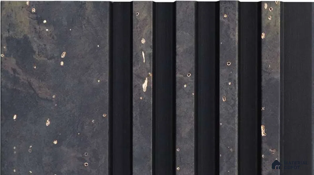 Black Stone Louver MRL 204 9.5 ft x 5.3 inch Charcoal Panel - 10 mm | Suitable for Feature Wall, TV Unit & Living Room | Width is Subjected to 5% Variation