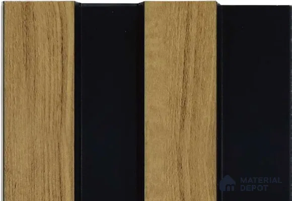 Brown Wooden Louver MRL 212 9.5 ft x 4.7 inch Charcoal Panel - 20 mm | Suitable for Feature Wall, TV Unit & Living Room | Width is Subjected to 5% Variation