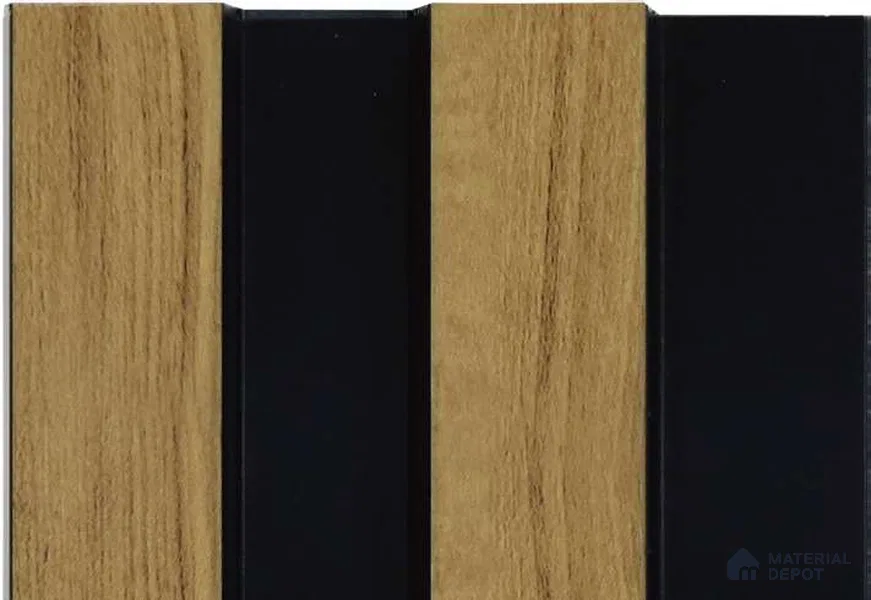 Brown Wooden Louver MRL 212 9.5 ft x 4.7 inch Charcoal Panel - 20 mm | Suitable for Feature Wall, TV Unit & Living Room | Width is Subjected to 5% Variation