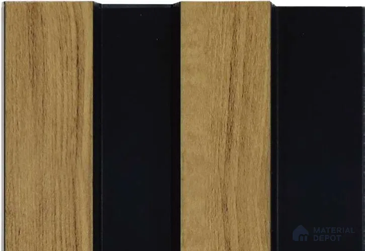 Brown Wooden Louver MRL 212 9.5 ft x 4.7 inch Charcoal Panel - 20 mm | Suitable for Feature Wall, TV Unit & Living Room | Width is Subjected to 5% Variation