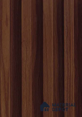 Brown Wooden Louver PN 05823 9.6 ft x 6.6 inch WPC Panel - 20 mm | Suitable for Feature Wall, TV Unit & Living Room | Width is Subjected to 5% Variation