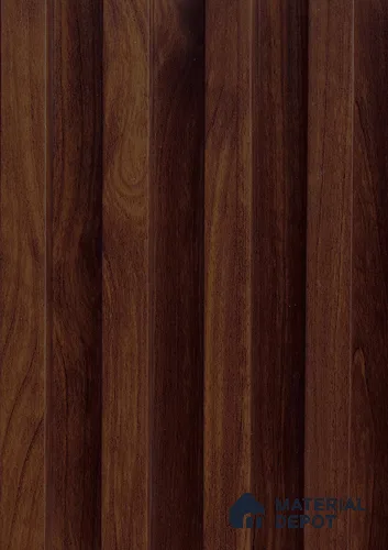Brown Wooden Louver PN 06108 9.6 ft x 6.6 inch WPC Panel - 20 mm | Suitable for Feature Wall, TV Unit & Living Room | Width is Subjected to 5% Variation