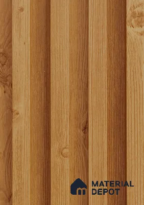 Brown Wooden Louver PN 06122 9.6 ft x 6.6 inch WPC Panel - 20 mm | Suitable for Feature Wall, TV Unit & Living Room | Width is Subjected to 5% Variation