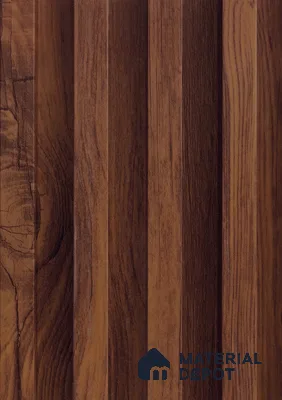 Brown Wooden Louver PN 06125 9.6 ft x 6.6 inch WPC Panel - 20 mm | Suitable for Feature Wall, TV Unit & Living Room | Width is Subjected to 5% Variation