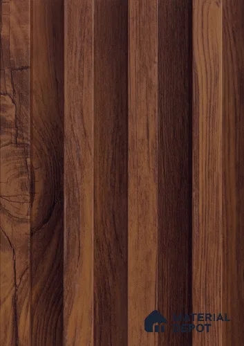 Brown Wooden Louver PN 06125 9.6 ft x 6.6 inch WPC Panel - 20 mm | Suitable for Feature Wall, TV Unit & Living Room | Width is Subjected to 5% Variation