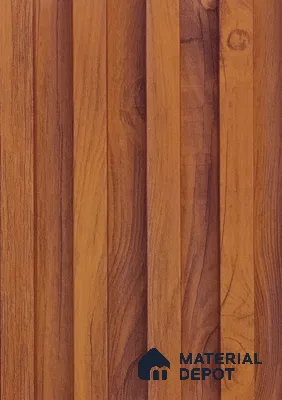 Brown Wooden Louver PN 06126 9.6 ft x 6.6 inch WPC Panel - 20 mm | Suitable for Feature Wall, TV Unit & Living Room | Width is Subjected to 5% Variation