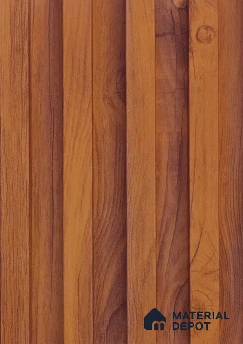 Brown Wooden Louver PN 06126 9.6 ft x 6.6 inch WPC Panel - 20 mm | Suitable for Feature Wall, TV Unit & Living Room | Width is Subjected to 5% Variation