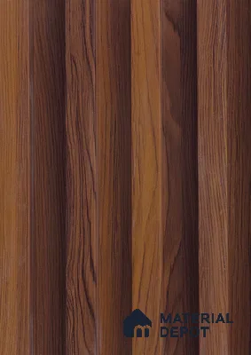 Brown Wooden Louver PN 06131 9.6 ft x 6.6 inch WPC Panel - 20 mm | Suitable for Feature Wall, TV Unit & Living Room | Width is Subjected to 5% Variation