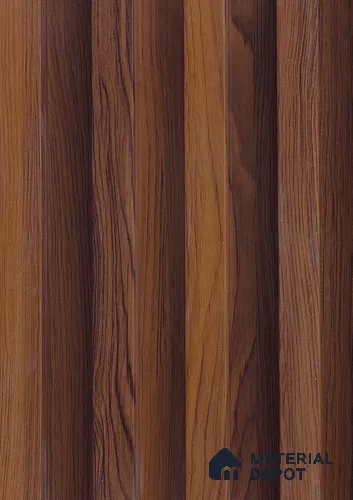 Brown Wooden Louver PN 06131 9.6 ft x 6.6 inch WPC Panel - 20 mm | Suitable for Feature Wall, TV Unit & Living Room | Width is Subjected to 5% Variation