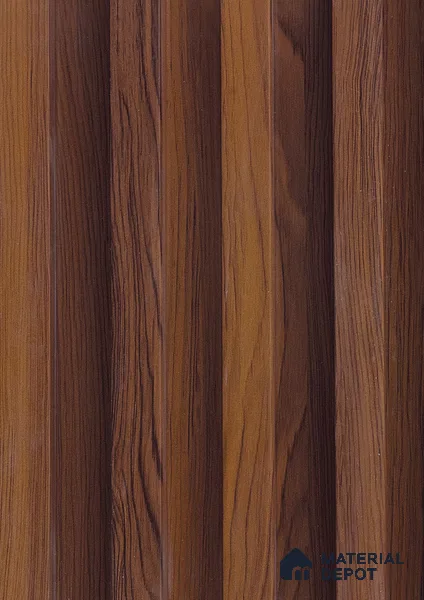 Brown Wooden Louver PN 06131 9.6 ft x 6.6 inch WPC Panel - 20 mm | Suitable for Feature Wall, TV Unit & Living Room | Width is Subjected to 5% Variation