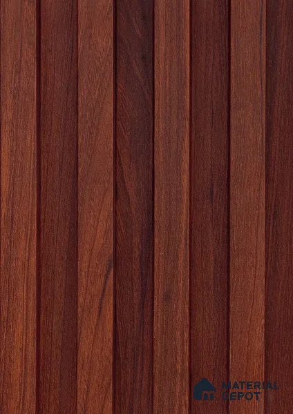 Brown Wooden Louver PN 06145 9.6 ft x 6.6 inch WPC Panel - 20 mm | Suitable for Feature Wall, TV Unit & Living Room | Width is Subjected to 5% Variation