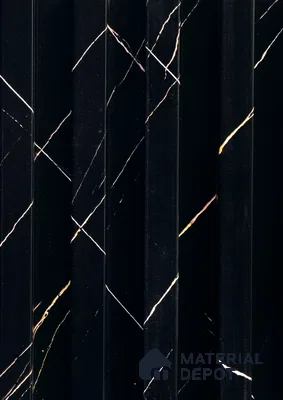 Black Marble Louver PN 06150 9.6 ft x 6.6 inch WPC Panel - 20 mm | Suitable for Feature Wall, TV Unit & Living Room | Width is Subjected to 5% Variation