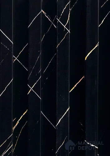 Black Marble Louver PN 06150 9.6 ft x 6.6 inch WPC Panel - 20 mm | Suitable for Feature Wall, TV Unit & Living Room | Width is Subjected to 5% Variation