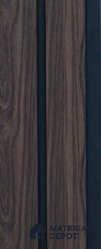 Brown Wooden Louver WOOD FIN (MRL 177) 9.5 ft x 4.8 inch Charcoal Panel - 12 mm | Suitable for Feature Wall, TV Unit & Living Room | Width is Subjected to 5% Variation