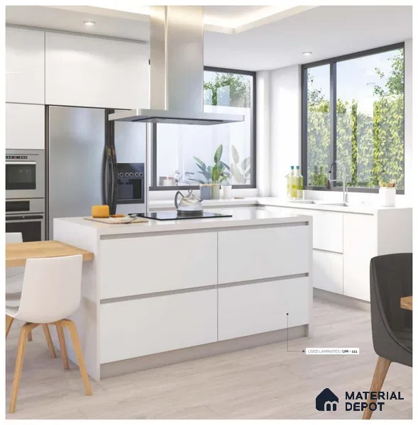 UM 111 Royal White 8 ft x 4 ft Matte Finish 8H Antiscratch Laminates - 1.5 mm