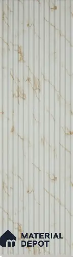 White Marble Louver UR 3404 (UR 3404) 9.5 ft x 4.9 inch Charcoal Panel - 9 mm | Suitable for Feature Wall, TV Unit & Living Room | Width is Subjected to 5% Variation